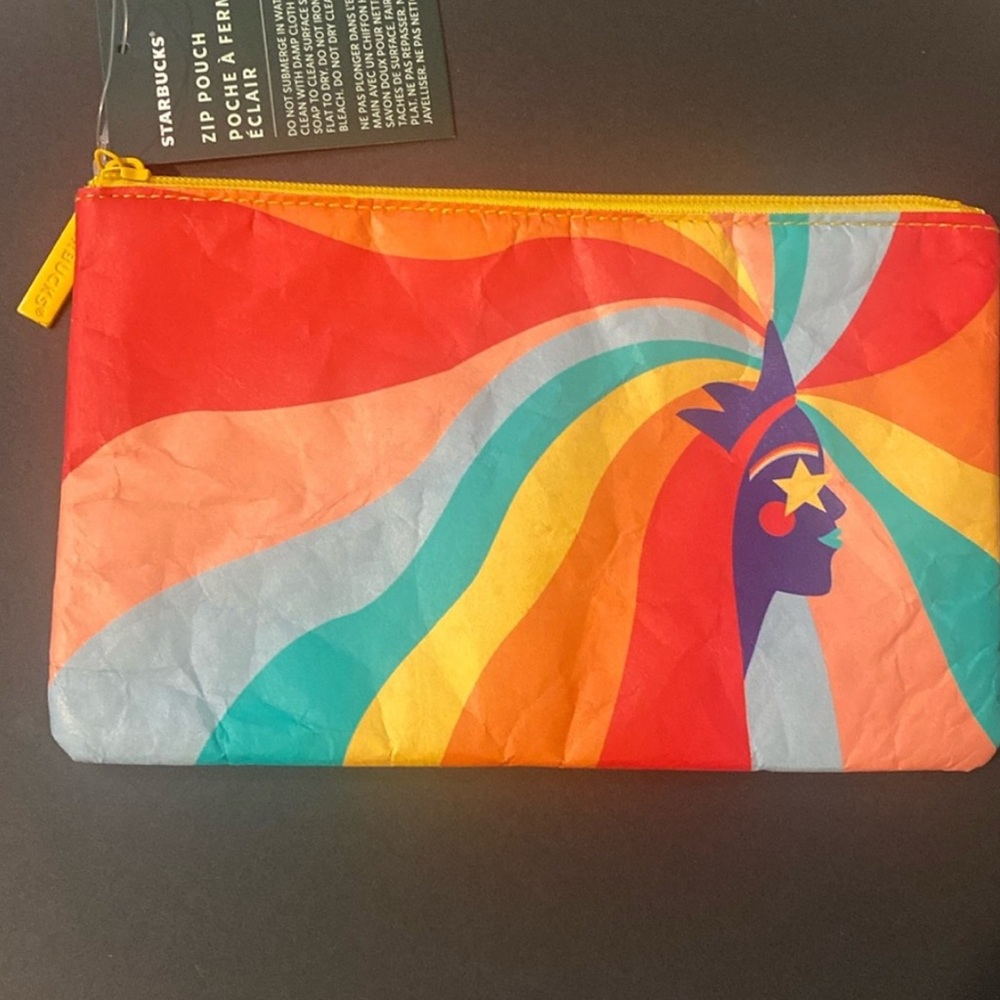 NWT Starbucks 2020 Pride Limited Edition Padded Tyvek Pouch